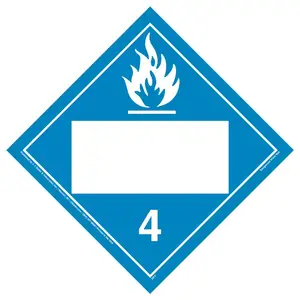 Division 4.3 Dangerous When Wet Placard - Blank, 4 mil Vinyl Permanent Adhesive Main Image