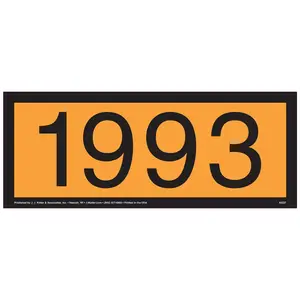 1993 Orange Panel - 4 mil Vinyl, Removable Adhesive Main Image