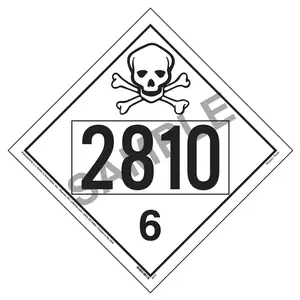 2810 Placard - Division 6.1 Poison - 4 mil Vinyl, Removable Adhesive Main Image