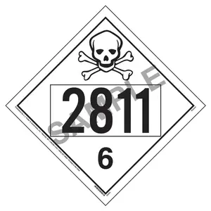 2811 Placard - Division 6.1 Poison - 4 mil Vinyl, Removable Adhesive Main Image