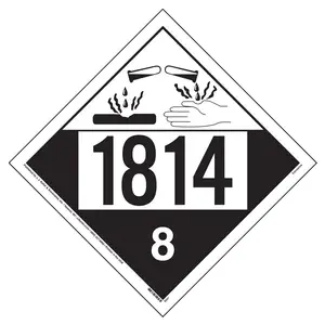 1814 Placard - Class 8 Corrosive - 4 mil Vinyl, Removable Adhesive Main Image