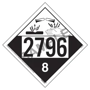 2796 Placard - Class 8 Corrosive - 4 mil Vinyl, Removable Adhesive Main Image