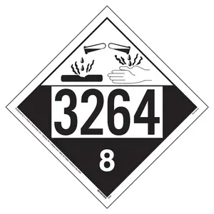 3264 Placard - Class 8 Corrosive - 4 mil Vinyl, Removable Adhesive Main Image