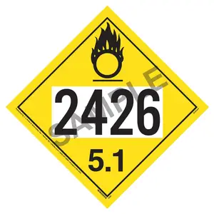 2426 Placard - Division 5.1 Oxidizer - 176 lb Polycoated Tagboard Main Image