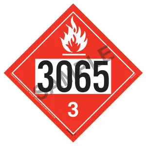 3065 Placard - Class 3 Flammable Liquid - 176 lb Polycoated Tagboard Main Image