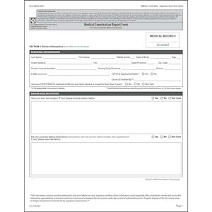 Medical Examination Report Form