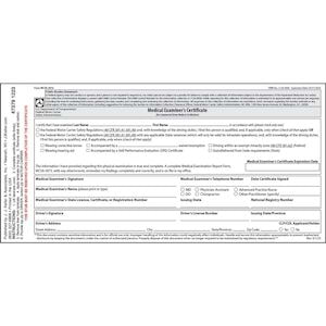 Medical Examination Certificate - Laminated