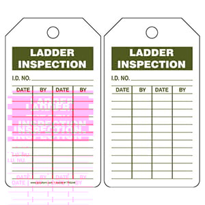 Ladder Inspection and Record - Safety Tag