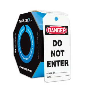 Danger: Do Not Enter OSHA Safety Tag: Tags By-The-Roll - Cardstock, Roll of 250 Main Image