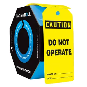 Caution: Do Not Operate OSHA Safety Tag: Tags By-The-Roll - Cardstock, Roll of 250 Main Image