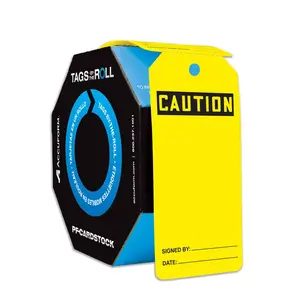 Caution: Blank OSHA Safety Tag: Tags By-The-Roll - Cardstock, Roll of 250 Main Image