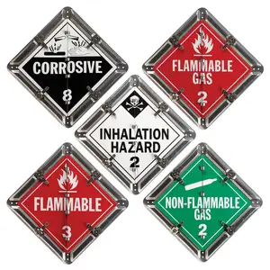 Aluminum Flip Placard - 5 Legend, Worded - Unpainted Back Plate Main Image