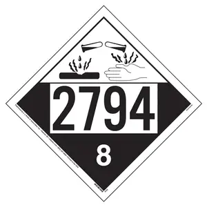 2794 Placard - Class 8 Corrosive - 4 mil Vinyl, Permanent Adhesive Main Image