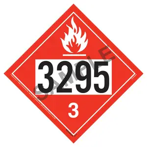 3295 Placard - Class 3 Flammable Liquid - 4 mil Vinyl, Removable Adhesive Main Image