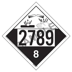 2789 Placard - Class 8 Corrosive - 4 mil Vinyl, Removable Adhesive Main Image