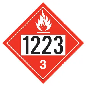 1223 Placard - Class 3 Flammable Liquid - 20 mil Polystrene, Laminated Main Image