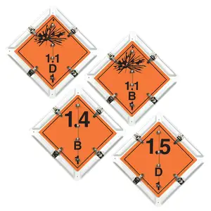 Canadian Flip-File Placard - 4 Legend, Class 1, Wordless, White Back Plate Main Image