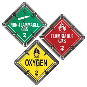 Aluminum Flip Placard - 3 Legend, Class 2, Worded - Standard Panel, Unpainted Back Plate Main Image