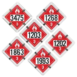 Aluminum Flip Placard - 6 Legend, Class 3, Numbered - White Back Plate Main Image