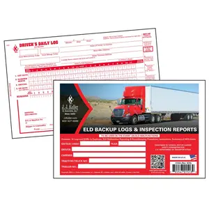 ELD Backup Log Book w/Detailed DVIR & Recap - Stock, Book Format, 2-Ply, Carbonless, 8-1/2" W x 5-1/2" L Main Image
