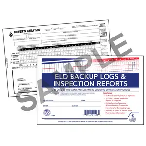 ELD Backup Log Book w/Detailed DVIR & Recap - Personalized, Book Format, 2-Ply, Carbonless, 8-1/2" W x 5-1/2" L Main Image
