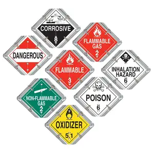 Basic Flip Placard - 8 Legend, Worded, Galvanized Steel Back Plate, 2 Clipped Corners Main Image