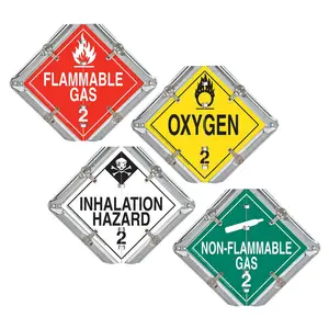 Basic Flip Placard - 4 Legend, Class 2, Worded, Galvanized Steel Back Plate, 2 Clipped Corners Main Image