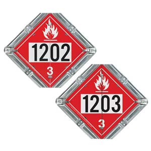 Basic Flip Placard - 2 Legend, Numbered, Galvanized Steel Back Plate, 2 Clipped Corners Main Image