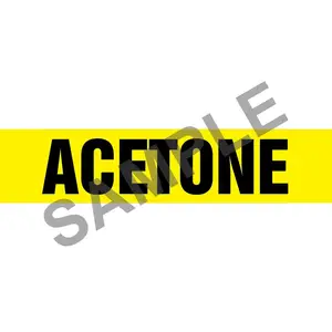 Acetone Pipe Marker - ASME/ANSI - Self-Stick, Vinyl, 2.5" x 12", Yellow Main Image