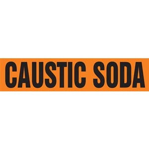 Caustic Soda Pipe Marker - ASME/ANSI - Self-Stick, Vinyl, 2.5" x 12", Orange Main Image