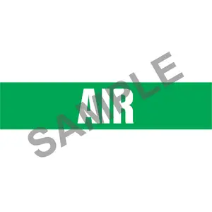 Air Pipe Marker - ASME/ANSI - Self-Stick, Vinyl, 1.5" x 8", Green Main Image