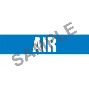 Air Pipe Marker - ASME/ANSI - Self-Stick, Vinyl, 2.5" x 12", Blue Main Image
