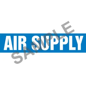 Air Supply Pipe Marker - ASME/ANSI - Self-Stick, Vinyl, 1" x 8", Blue Main Image