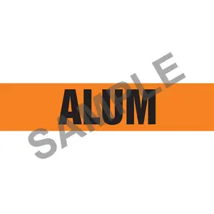 Alum Pipe Marker - ASME/ANSI - Self-Stick, Vinyl, 2.5" x 12", Orange Main Image