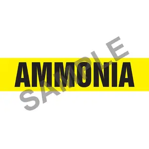 Ammonia Pipe Marker - ASME/ANSI - Self-Stick, Vinyl, 2.5" x 12", Yellow Main Image