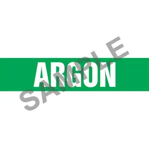 Argon Pipe Marker - ASME/ANSI - Self-Stick, Vinyl, 1" x 8", Green Main Image