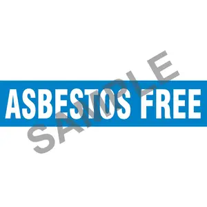 Asbestos Free Pipe Marker - ASME/ANSI - Self-Stick, Vinyl, 4" x 24", Blue Main Image