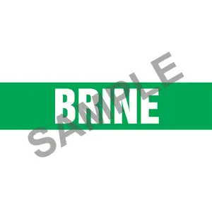 Brine Pipe Marker - ASME/ANSI - Self-Stick, Vinyl, 4" x 24", Green Main Image