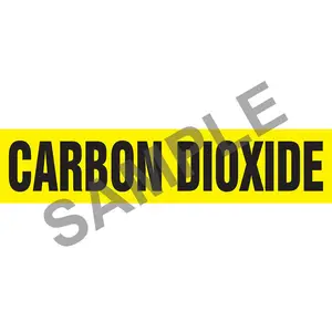 Carbon Dioxide Pipe Marker - ASME/ANSI - Self-Stick, Vinyl, 1" x 8", Yellow Main Image