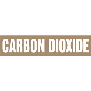Carbon Dioxide Pipe Marker - ASME/ANSI - Self-Stick, Vinyl, 1" x 8", Brown Main Image