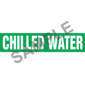 Chilled Water Pipe Marker - ASME/ANSI - Self-Stick, Vinyl, 2.5" x 12", Green Main Image