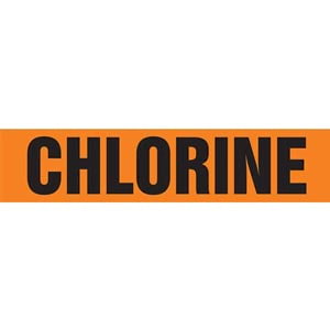 Chlorine Pipe Marker - ASME/ANSI - Self-Stick, Vinyl, 4" x 24", Orange Main Image
