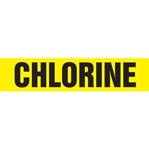Chlorine Pipe Marker - ASME/ANSI - Self-Stick, Vinyl, 1.5" x 8", Yellow Main Image