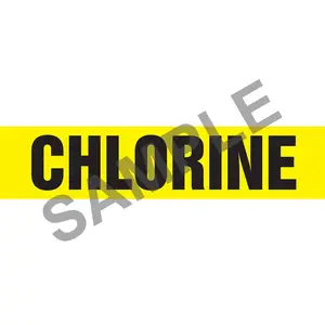 Chlorine Pipe Marker - ASME/ANSI - Snap Tite, 6" x 8", Yellow Main Image