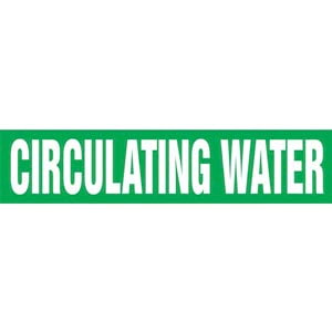 Circulating Water Pipe Marker - ASME/ANSI - Snap Tite, 6" x 8", Green Main Image