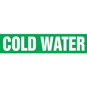 Cold Water Pipe Marker - ASME/ANSI - Self-Stick, Vinyl, 2.5" x 12", Green Main Image