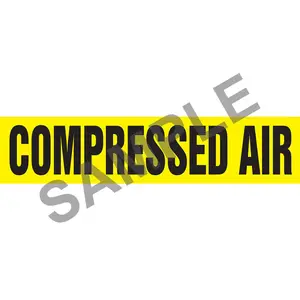 Compressed Air Pipe Marker - ASME/ANSI - Self-Stick, Vinyl, 1" x 8", Yellow Main Image