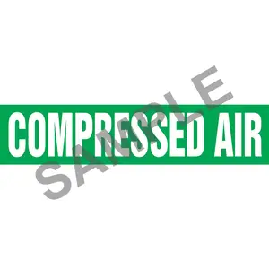 Compressed Air Pipe Marker - ASME/ANSI - Self-Stick, Vinyl, 1" x 8", Green Main Image