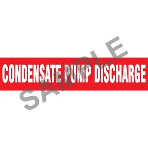 Condensate Pump Discharge Pipe Marker - ASME/ANSI - Self-Stick, Vinyl, 2.5" x 12", Red Main Image