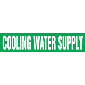 Cooling Water Supply Pipe Marker - ASME/ANSI - Self-Stick, Vinyl, 1.5" x 8", Green Main Image